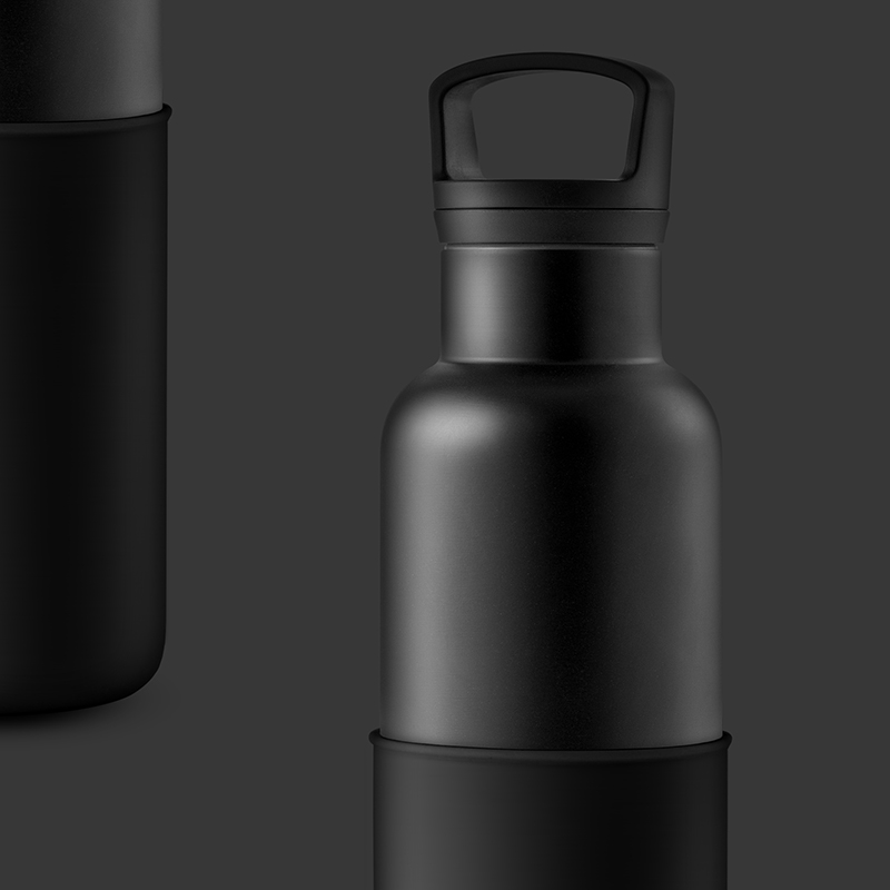 【美國HYDY】時尚保溫水瓶-黑瓶+午夜黑矽膠套 590ML 現貨快速出貨