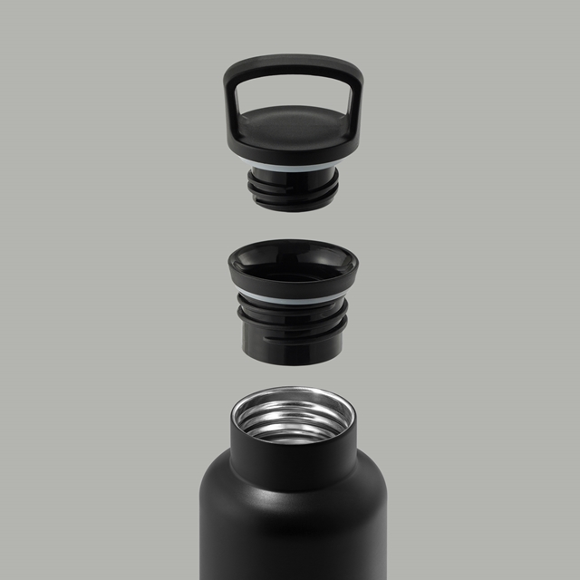 【美國HYDY】時尚保溫水瓶-黑瓶+雲灰矽膠套 590ML 現貨快速出貨