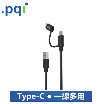 PQI C-Cable 100cm 雙頭蛇傳輸線(MFI認證)-黑